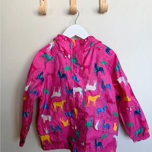 Joules Pink Jacket with Colorful Horse Print